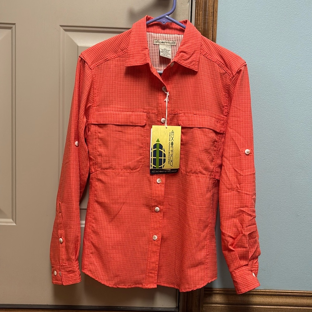 Exofficio Women's Red Button Down Shirt
